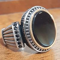 anello uomo solitario argento 925 onice oro