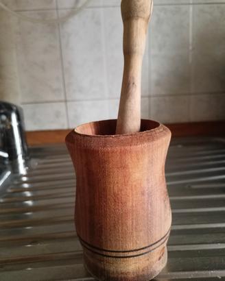 mortaio vintage con pestello per cucina o arredo 