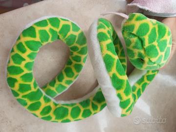 Peluche Serpente Boa Pitone Verde e Giallo 130 CM