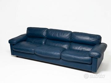 Divano 3 Posti in Pelle Blu – Poltrona Frau