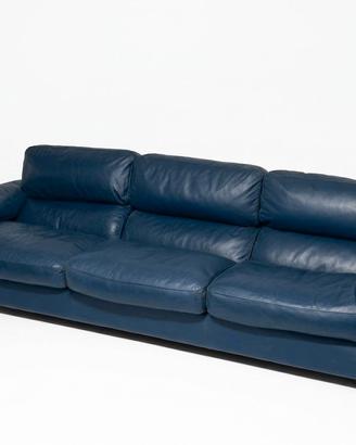 Divano 3 Posti in Pelle Blu – Poltrona Frau
