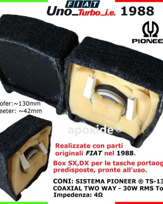 FIAT UNO Turbo 1988 ★BOX Altoparlanti per TASCHE★