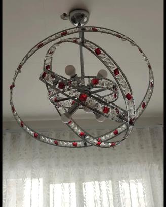 Lampadari in acciaio e cristallo 