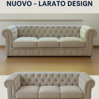 Divano Chesterfield Beige in Velluto – LARATO