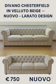 Divano Chesterfield Beige in Velluto – LARATO