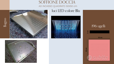 Soffione Doccia con luce LED Blu.
