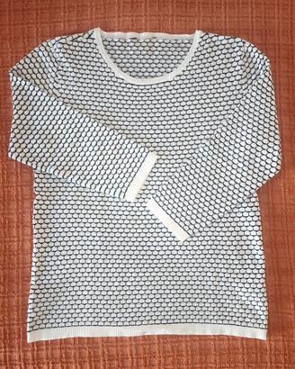 Maglione  in cotone Caroll manica 3/4 - Taglia M