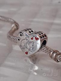 charm amore gatto nuovo argento S 925 