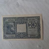 10 Lire. Banconota. Testa di Giove.