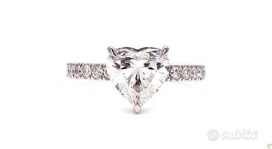 Anello Platino 2.40ct Diamante LabGrown IGI-E-VVS2