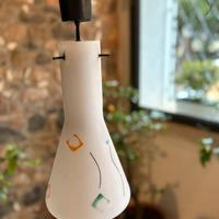 Lampada a sospensione in vetro opalino dec vintage
