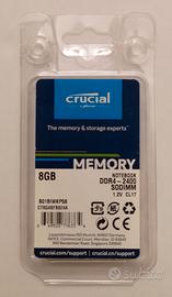 Memoria notebook So-Dimm Crucial 8 GB DDR 4 2400
