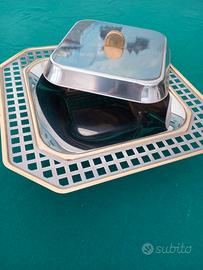 Inoxpran Biscottiera Vintage, Profili in oro.