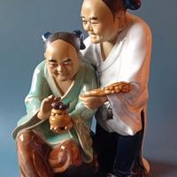 Statuina in ceramica arte cinese Mudman Wan Jiang