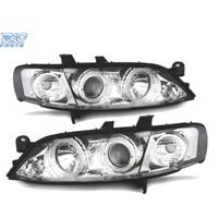 FARI PER OPEL VECTRA B 99-02 ANGEL EYES FONDO CROM
