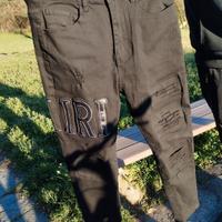 Jeans AMIRI Skinny Fit Neri Dettagli Strappati 