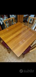 Tavolo e sedie  in vero rovere