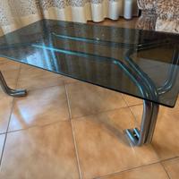 Tavolino vintage vetro metallo