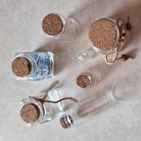 Lotto di 6 Bottigliette e Vasetti in Vetro con Tap