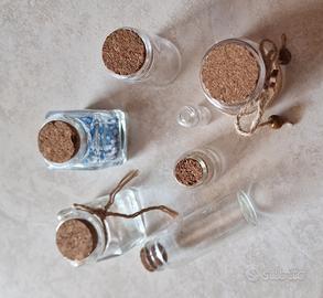 Lotto di 6 Bottigliette e Vasetti in Vetro con Tap