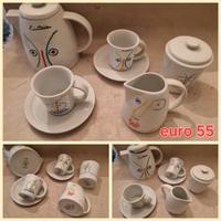 Set caffè firmato Picasso. Recente riproduzione