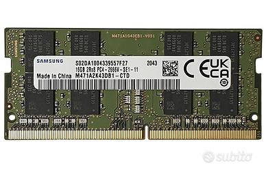 Memoria RAM SO-DIMM 16GB PC4-2666V SAMSUNG M471A2K