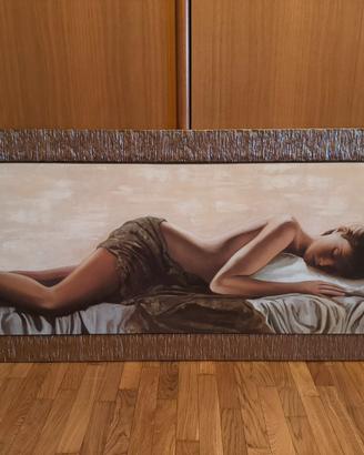 Quadro con donna sdraiata 153x64cm