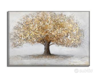 Quadro Stampa su Tela Albero Dorato-120/70 cm
