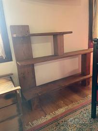 Libreria in abete artigianale 110x22xh90