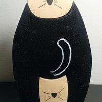 scultura di gatti componibili in legno 