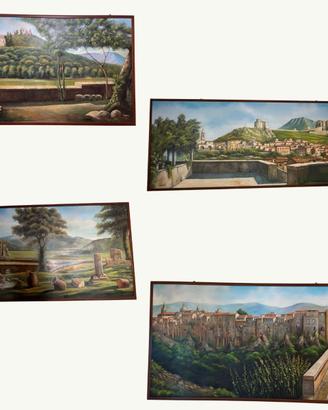 Set completo 4 quadri dipinti a mano