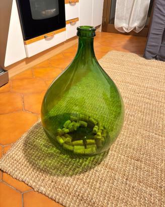 Grande damigiana in vetro verde – decorativa