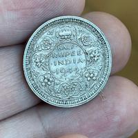 1/2 rupia 1944 argento zecca Lahore