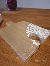Tagliere Puzzle in Legno e Pizzo