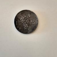 moneta da 5 lire del 1950