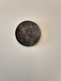 moneta da 5 lire del 1950