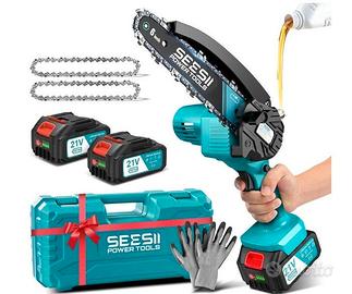 SEESII Mini Motosega a Batteria 8000mAh, 900W 6 Po