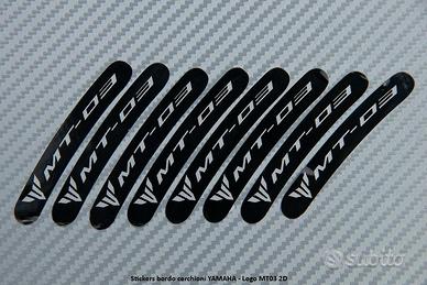Stickers bordo cerchioni YAMAHA - Logo MT03 2D