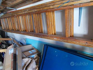 SCALA IN LEGNO TELESCOPICA 320  cm X 4