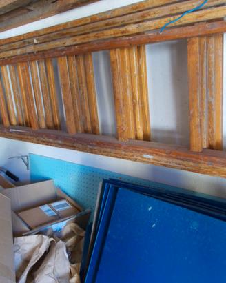 SCALA IN LEGNO TELESCOPICA 320  cm X 4
