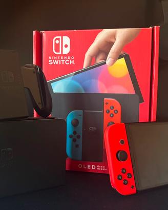 Nintendo Switch OLED(neon rosso/blu) con scatola e