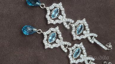 Orecchini in argento 925 e topazi azzurri