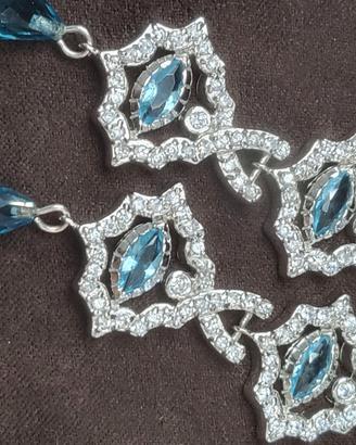 Orecchini in argento 925 e topazi azzurri