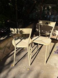 Set composto da 4 sedie in ferro e seduta crema