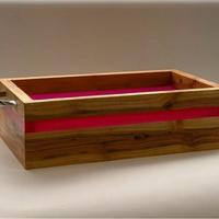 Cassetta legno di prugno e resina portagioie