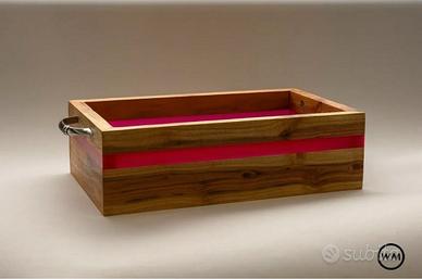 Cassetta legno di prugno e resina portagioie
