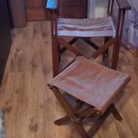 sedia e poggiapiedi artigianali