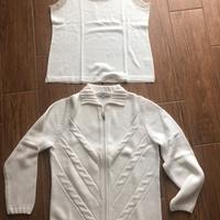 Cardigan e canotta bianco