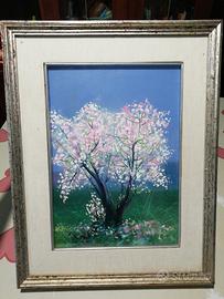 dipinto Pesco Fiorito 1979 di Pierangelo Piazzo 