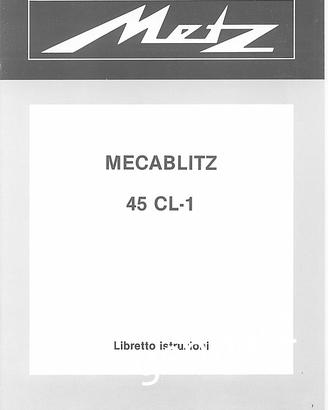 Metz Mecablitz 45 CL-1 -Libretto istruzioni